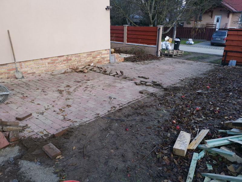 Térkővezés vasalt betonrétegre 1