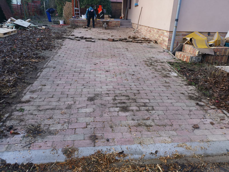 Térkővezés vasalt betonrétegre 2